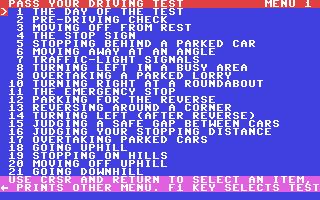 Pass Your Driving Test Title Screen